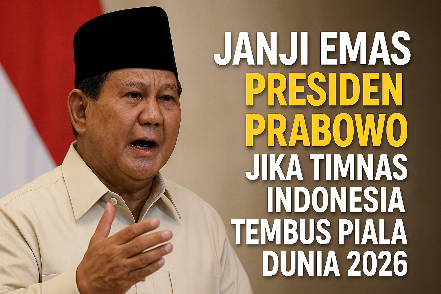 Janji Presiden Prabowo jika Timnas Indonesia Lolos ke Piala Dunia 2026