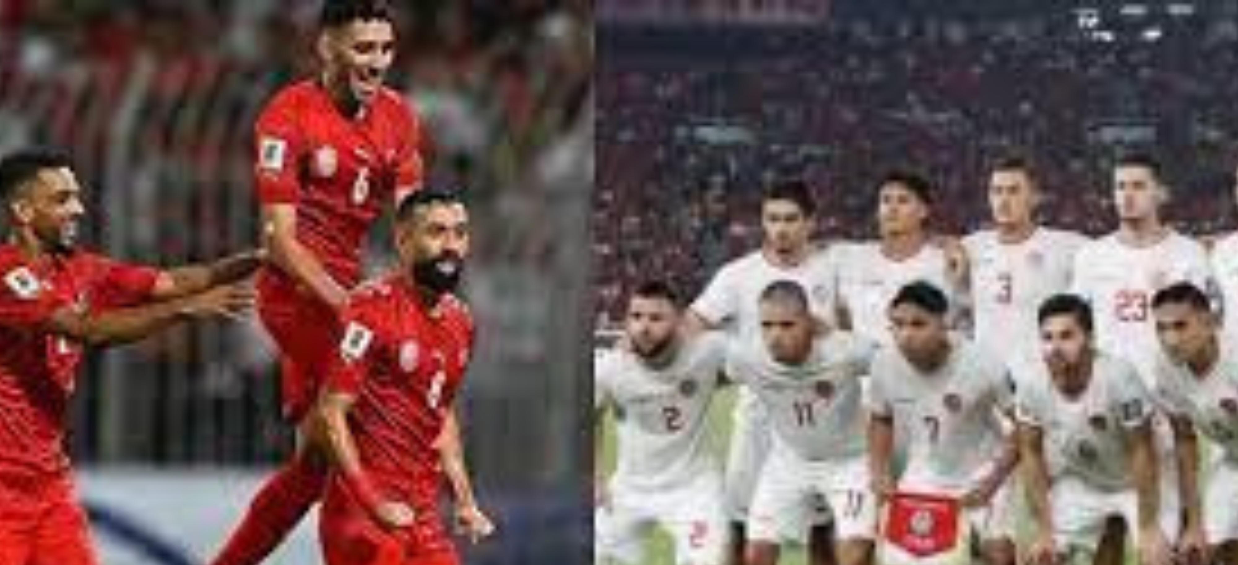 Pemain sepak bola timnas mengenakan seragam merah merayakan kemenangan di lapangan