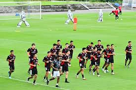 Para pemain Timnas Indonesia menjalani sesi latihan intensif di Bali menjelang laga uji coba internasional.