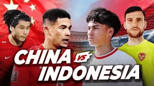 Pemain Timnas Indonesia dan China bersiap bertanding pada kualifikasi Piala Dunia 2026.
