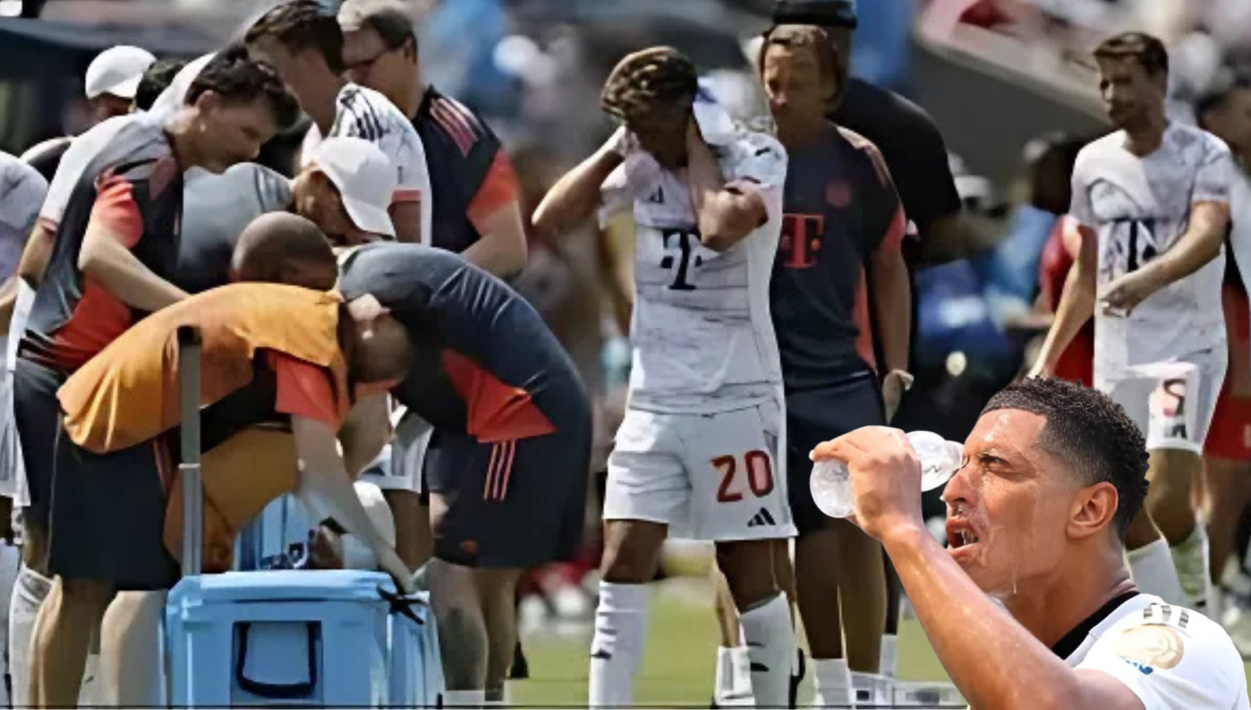 Pemain sepak bola istirahat karena cuaca panas di Piala Dunia Asia 2025