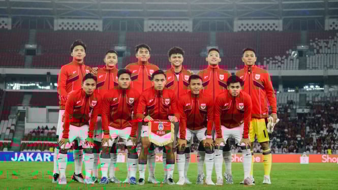 Pemain Timnas U-23 Indonesia saat latihan persiapan SEA Games 2025.