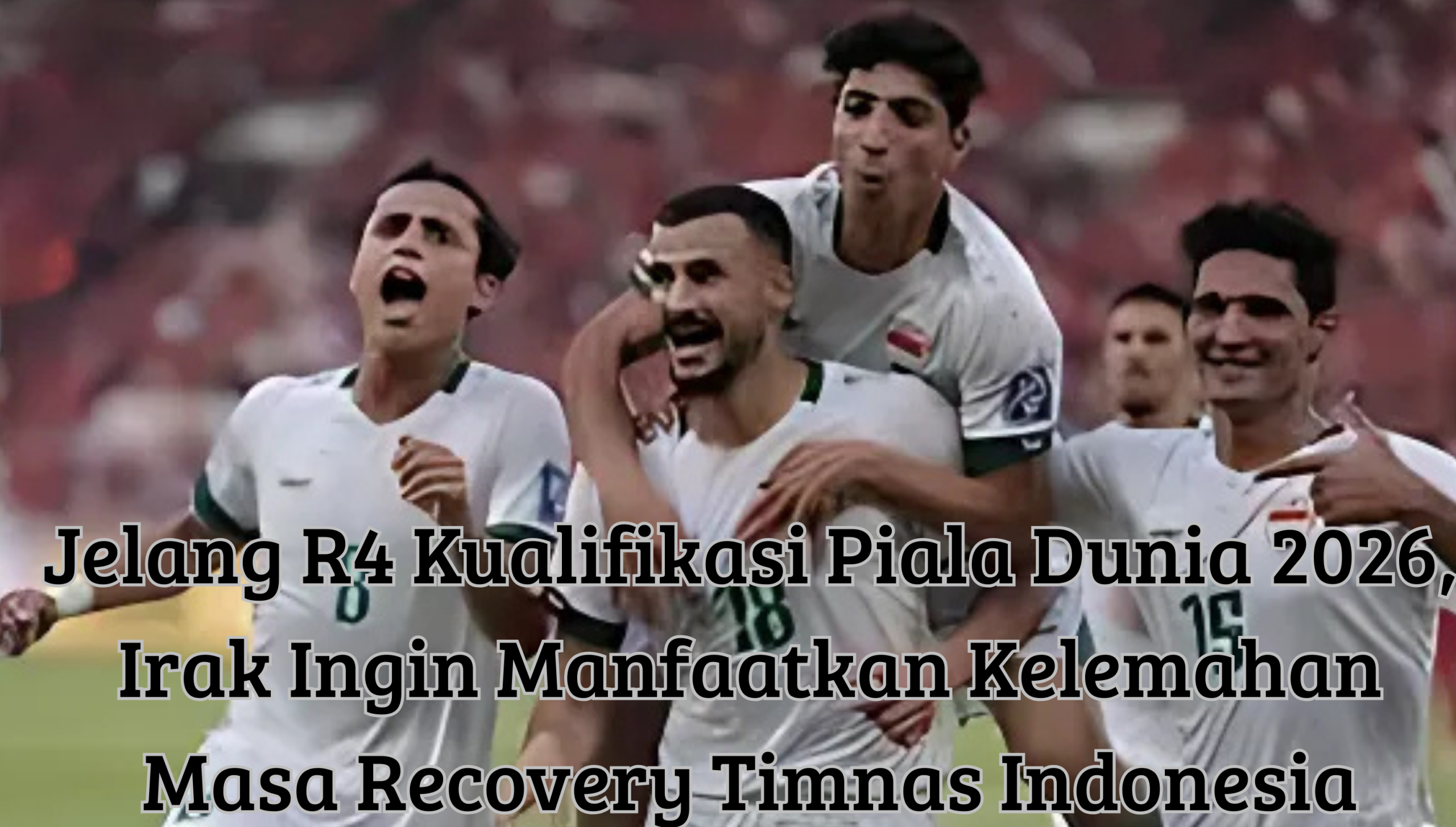 Pemain Irak merayakan gol jelang laga kualifikasi Piala Dunia 2026 melawan Indonesia