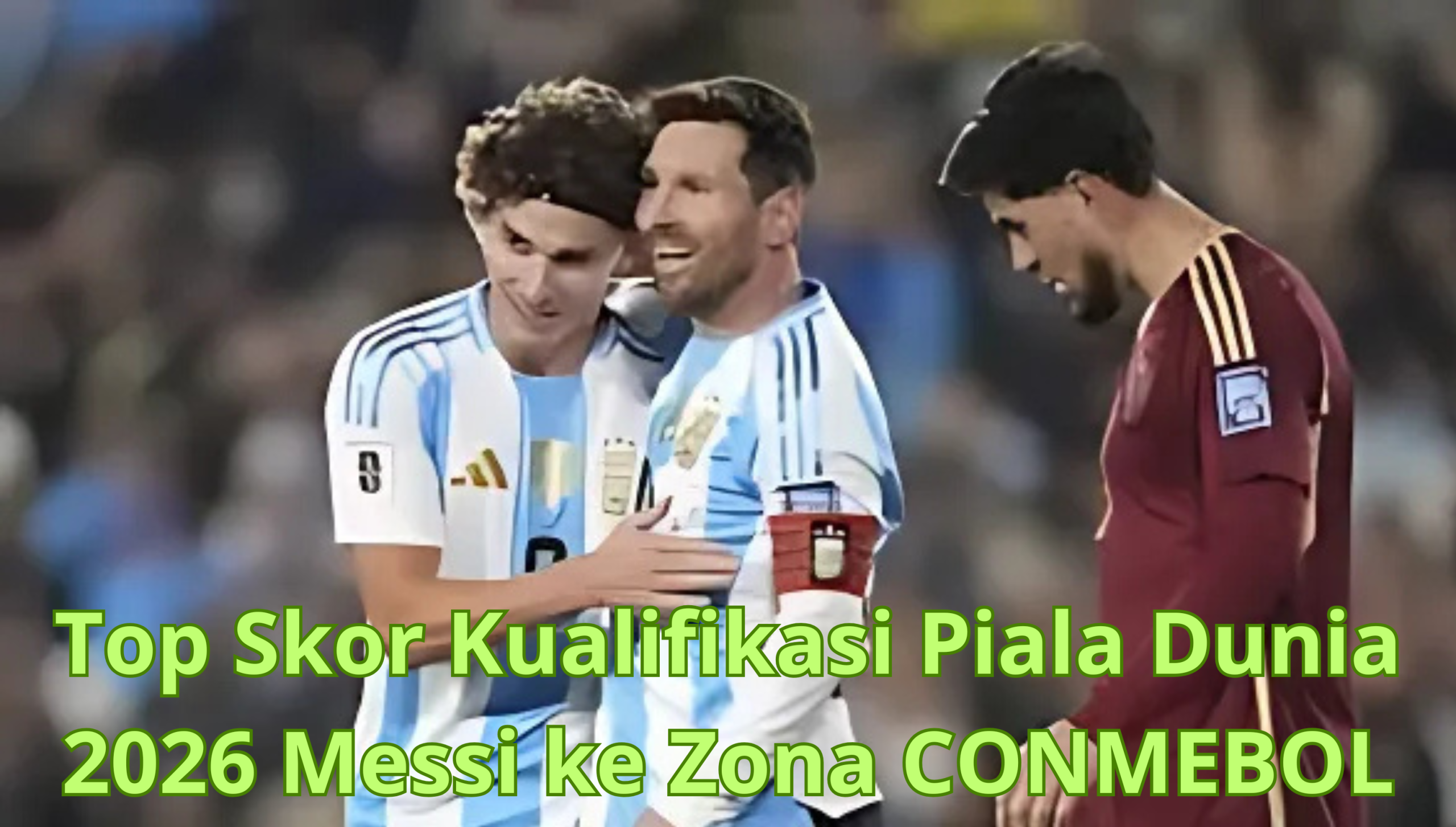 Lionel Messi merayakan gol bersama rekan setim Argentina dalam kualifikasi Piala Dunia 2026 zona CONMEBOL.