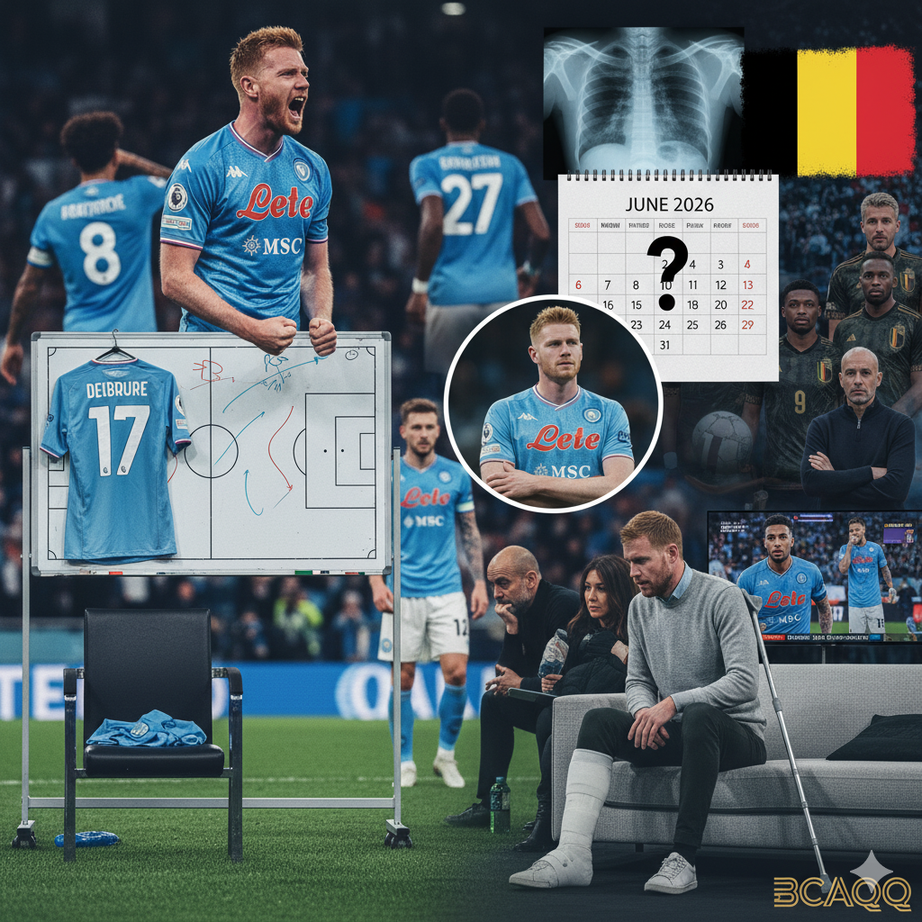 Kevin De Bruyne alami cedera serius saat membela Napoli. Cedera paha ini membuatnya absen panjang dan terancam gagal tampil di Piala Dunia 2026 bersama Timnas Belgia.