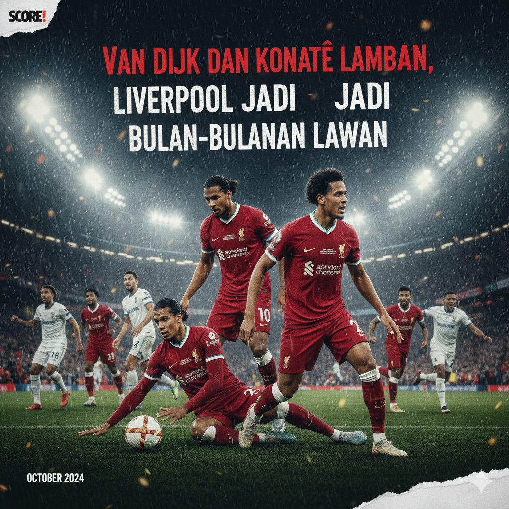 Van Dijk dan Konate Lamban, Liverpool Jadi Bulan-bulanan Lawan