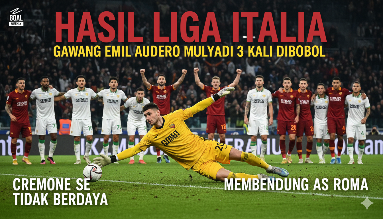 Hasil Liga Italia: Gawang Emil Audero Mulyadi 3 Kali Dibobol