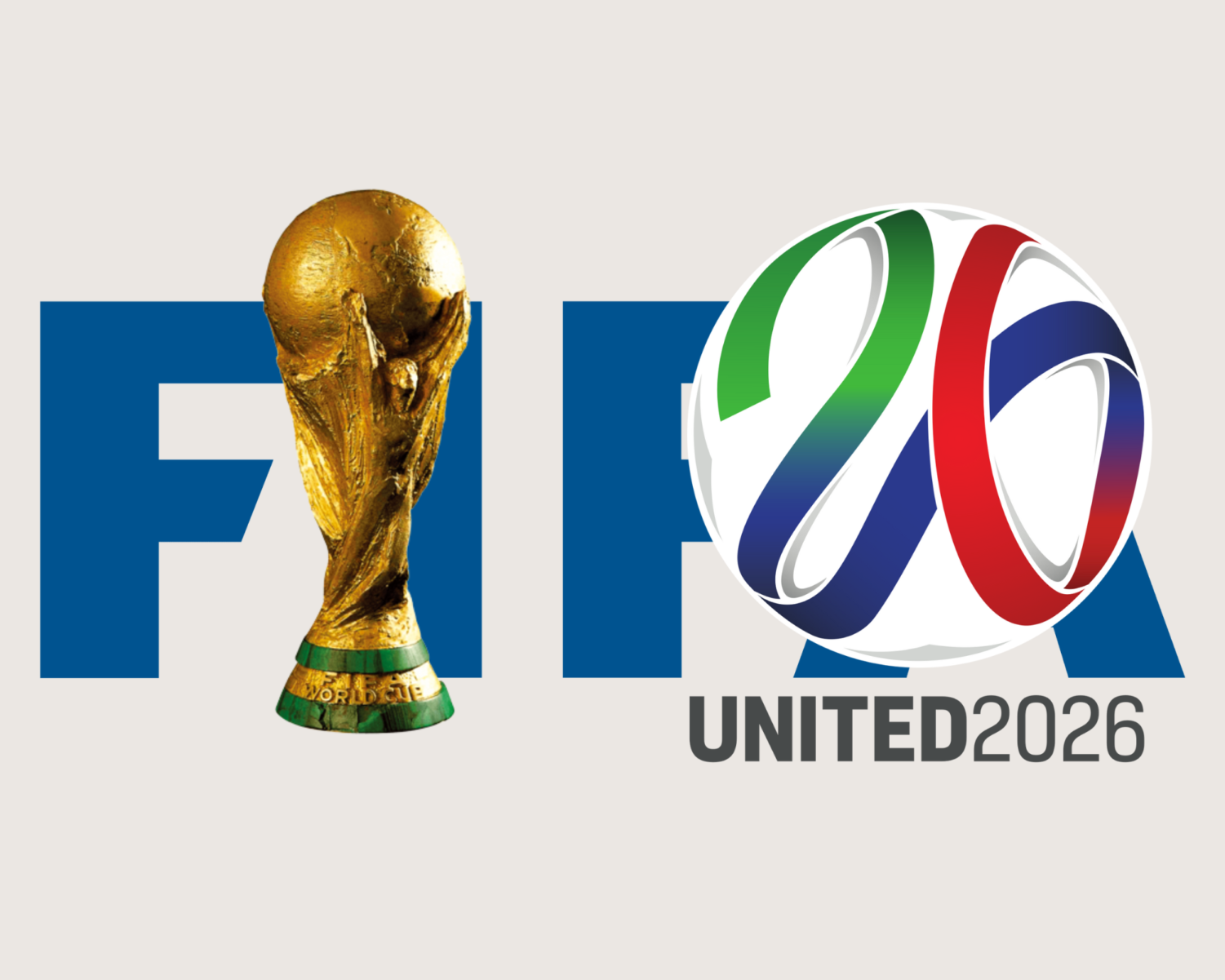 Logo resmi FIFA World Cup 2026 yang diselenggarakan di Amerika Serikat, Kanada, dan Meksiko.