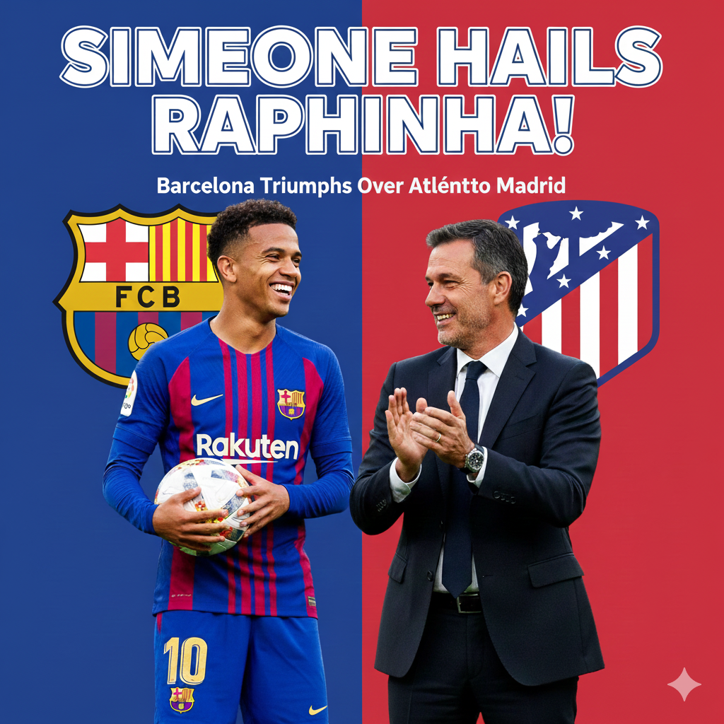 Diego Simeone Puji Raphinha saat Barcelona Kalahkan Atletico